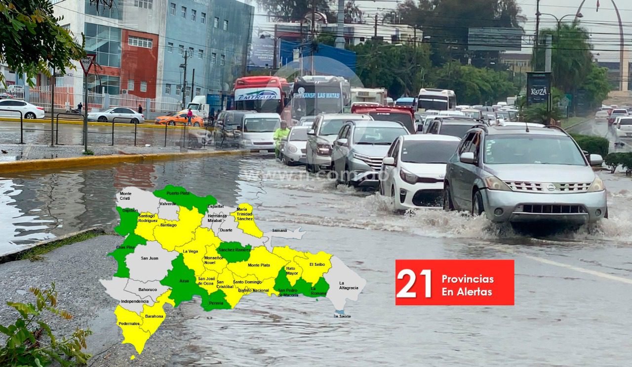 COE aumenta a 21 las provincias en alerta por vaguada que continúa