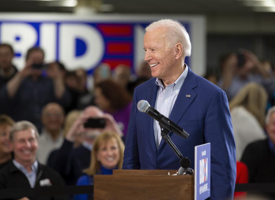 Joe Biden durante discurso de campaña electoral