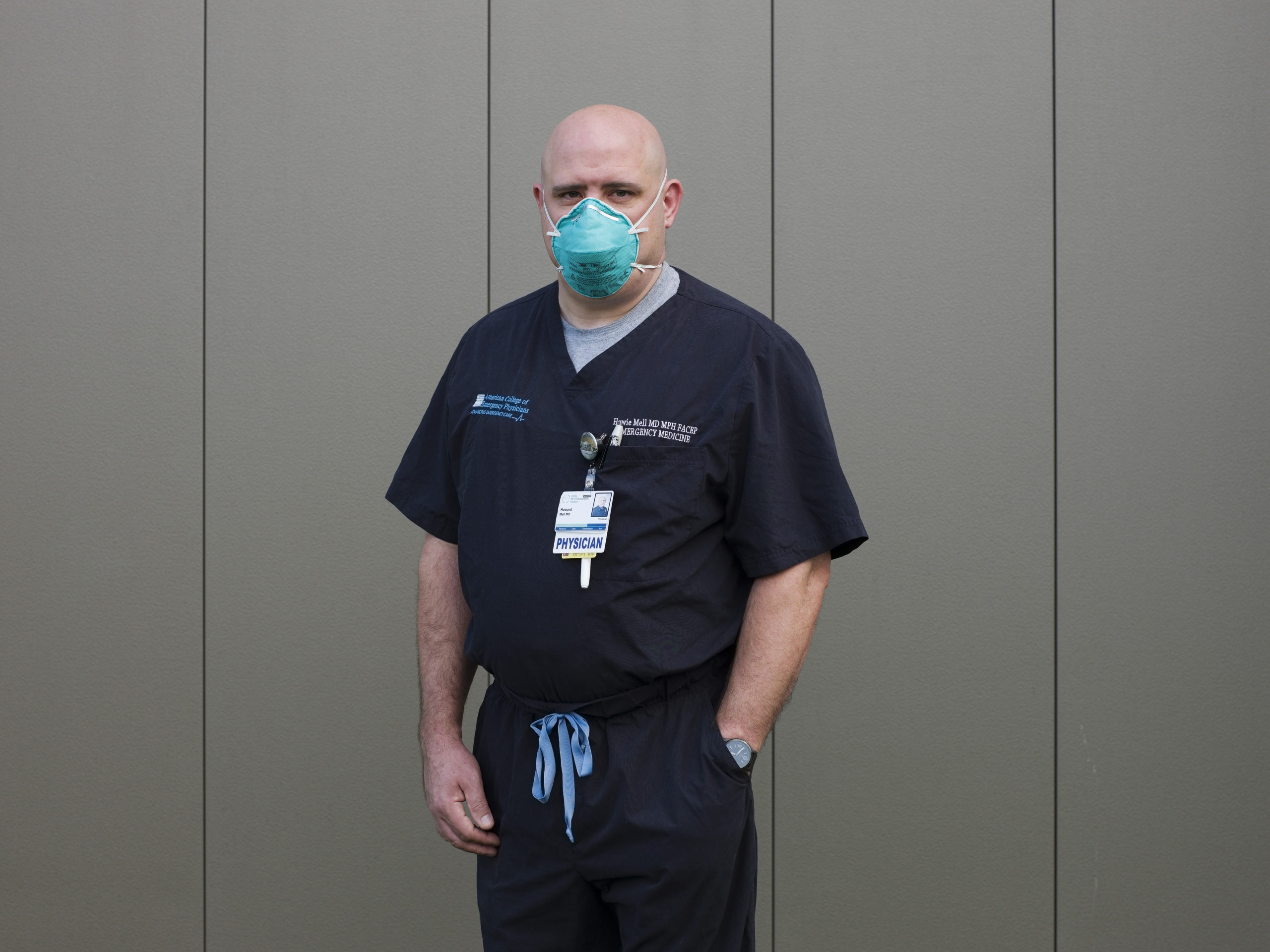 Dr. Howard Mell, an emergency room physician, in O’Fallon, Ill., Aug. 8, 2020, who said he meets several patients a week who swear by falsehoods they found on the internet. (Jess T. Dugan/The New York Times)