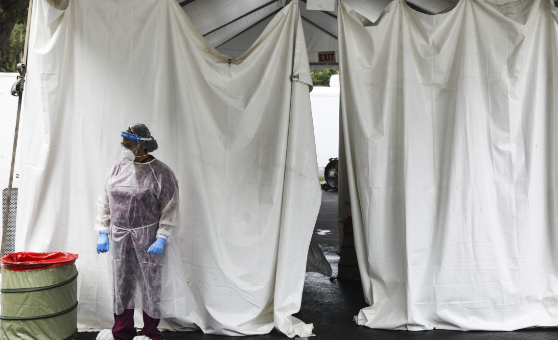 A testing site for the coronavirus in Orlando, Fla., July 28, 2020. (Eve Edelheit/The New York Times)