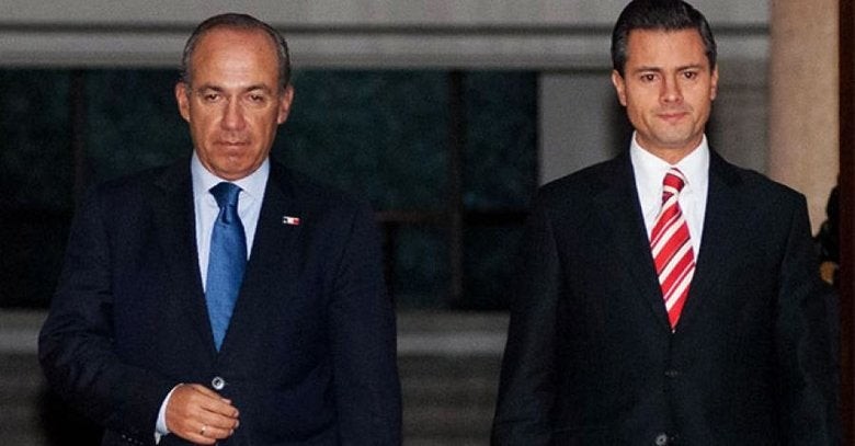 Los ex presidentes mexicanos Felipe Calderón y Enrique Peña Nieto. Foto fuente externa.