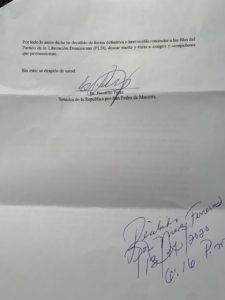 Carta Franklin Peña. 2.