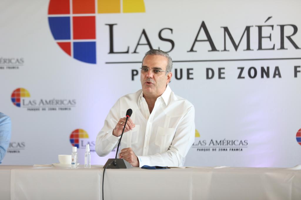 Luis Abinader, presidente de la República, en zonas francas