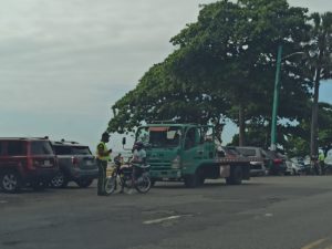 Grúa de la Digesett y motores retenidos.