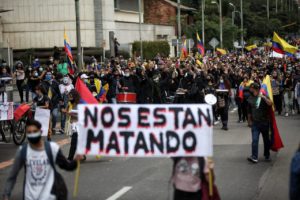 Grupo de protesta en Colombia