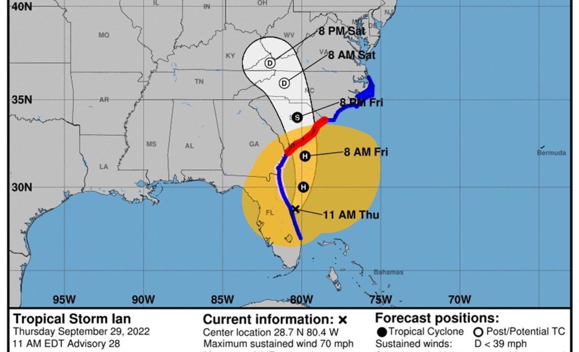 Ian será de nuevo huracán antes de impactar en Carolina del Sur