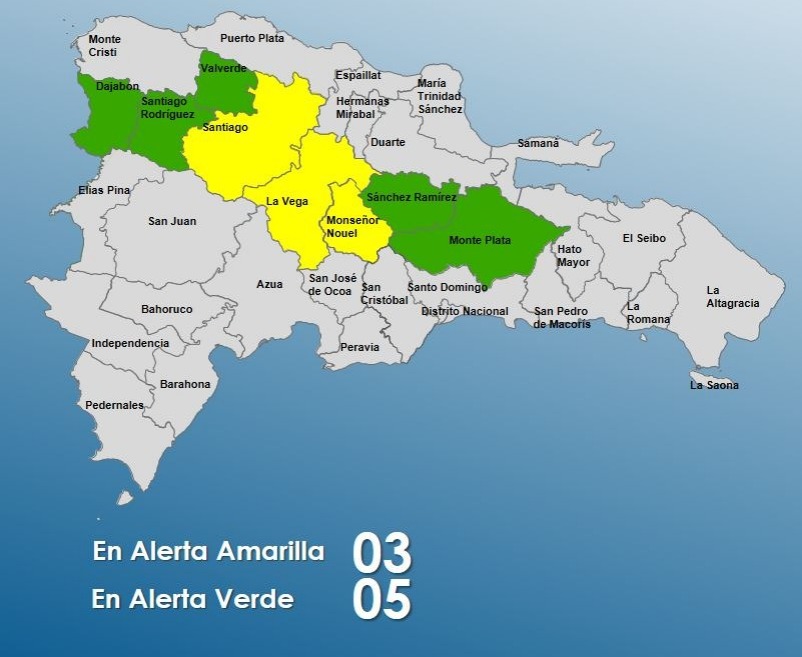 COE descontinúa el nivel de alerta verde para 8 provincias