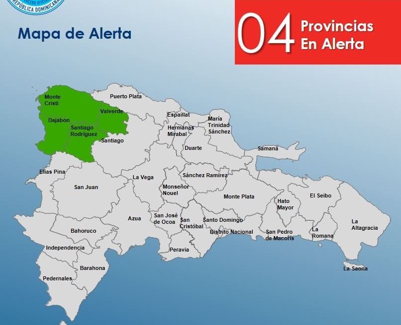 COE mantiene cuatro provincias en alerta verde por lluvias
