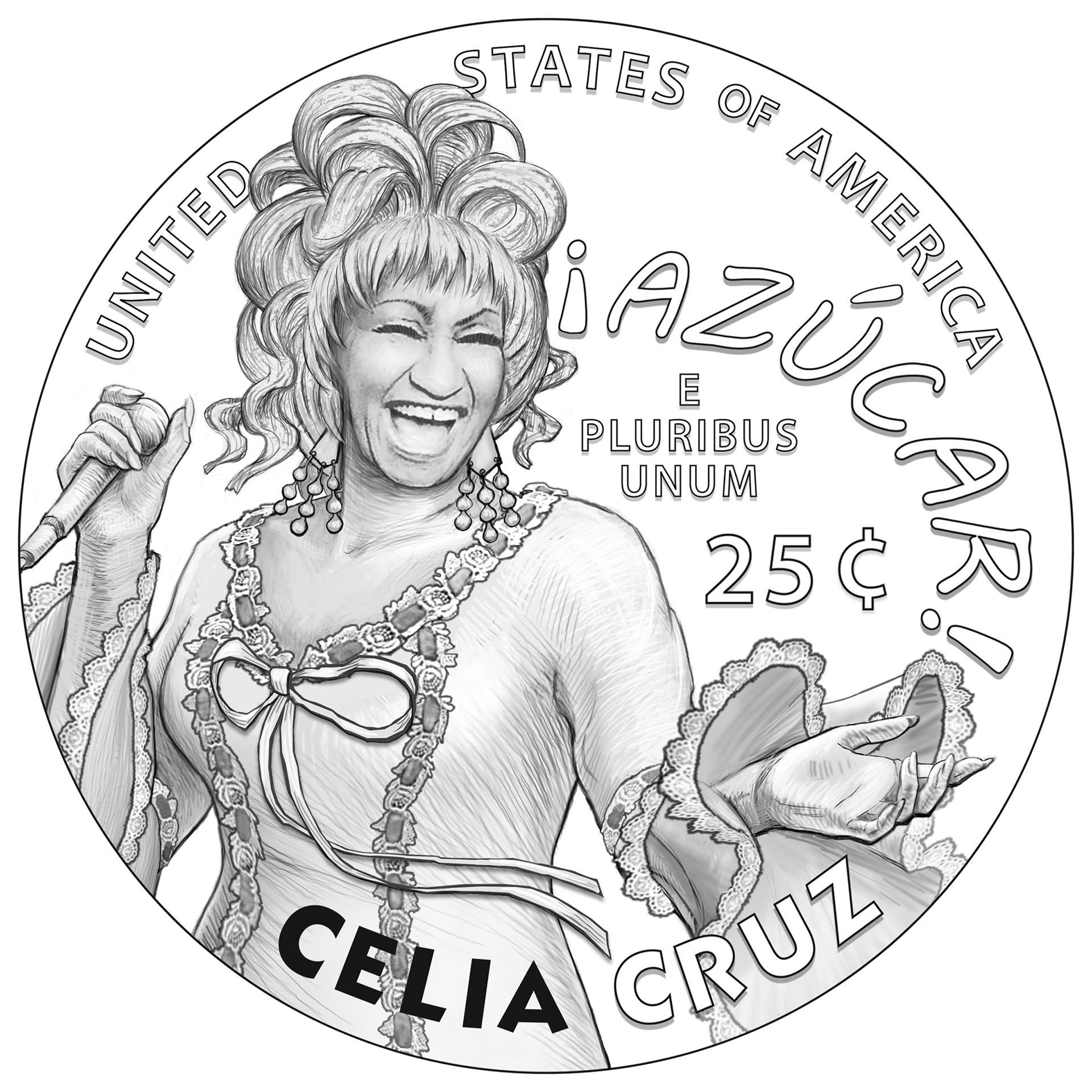 Celia Cruz y su grito "¡Azúcar!" inmortalizados en una moneda de 25