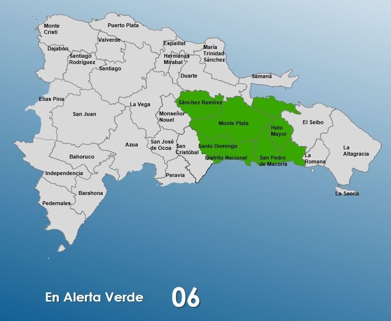 COE emite alerta verde para seis provincias por vaguada y onda tropical