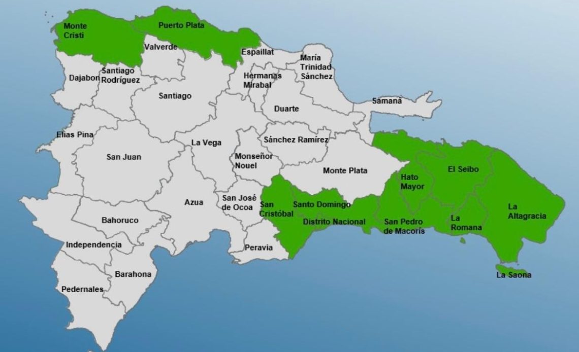 COE aumenta a 10 las provincias en alerta verde por lluvias