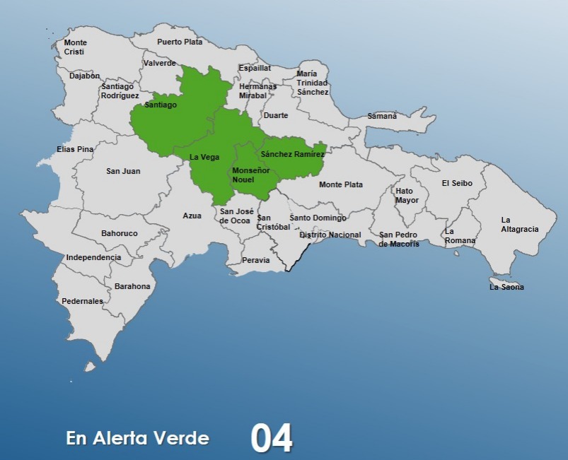 Alerta verde para cuatro provincias por vaguada