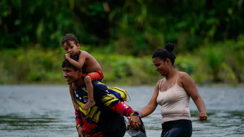 Migrantes en el Darién