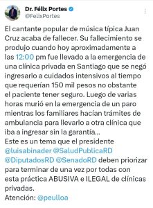 Fallece Juan Cruz, cantante de música típica