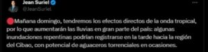 Se esperan lluvias para mañana por efectos directos de onda tropical