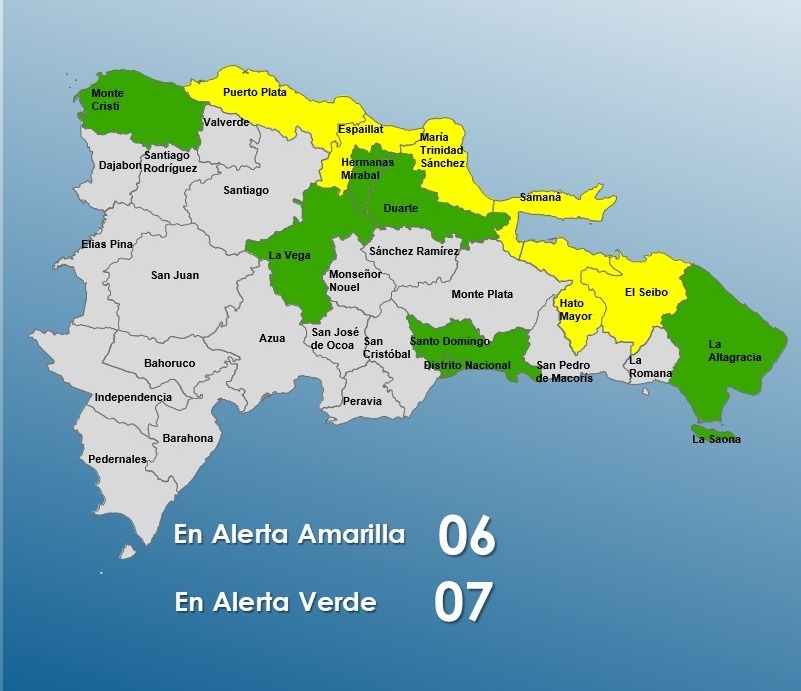 Indomet indica que es probable que se desarrolle un área de baja presión al suroeste del Mar Caribe con un posible progreso gradual para el fin de semana, mientras esta zona de mal tiempo se desplace hacia el norte sobre aguas del Caribe. Para las próximas 24 a 48 horas el potencial ciclónico es bajo 0% y marginalmente sube a 40 % en 7 días.