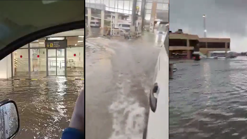 Lluvias provocadas por la DANA anegan aeropuerto de Málaga