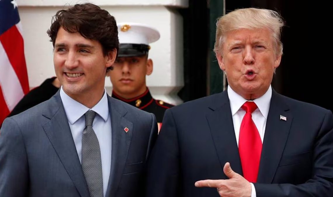 Primer ministro de Canadá junto a Trump