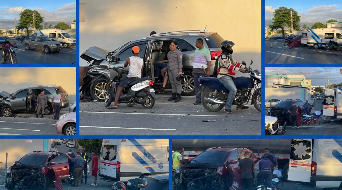 Accidente en autopista 30 de Mayo deja dos personas levemente heridas