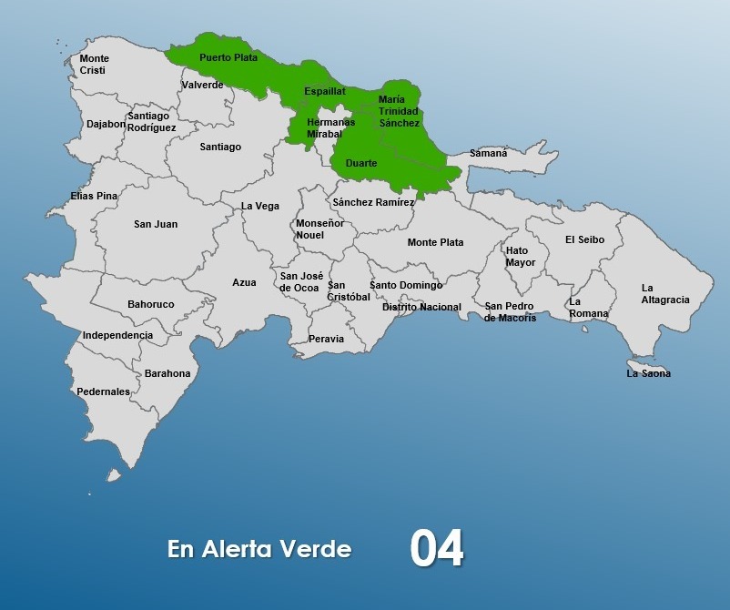 COE mantiene cuatro provincias en alerta verde por vaguada