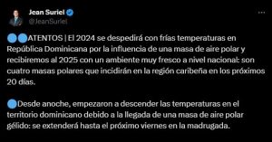 El 2024 se despedirá con un ambiente frío por una masa de aire polar