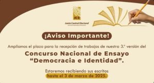 ¿Aún no participas? JCE da prórroga para Concurso Nacional Ensayo "Democracia e Identidad" 