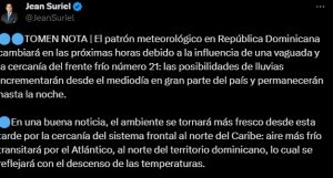 Lluvias podrían incrementar esta tarde por incidencia de vaguada y frente frío 