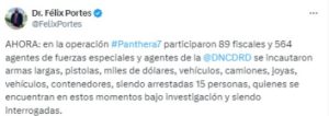 15 personas bajo investigación por operación Panthera 7